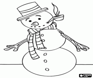 Frosty, the magical snowman coloring page