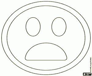 Frowning face with open mouth,Smiley coloring page