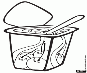 Fruit flavoured yogurt coloring page