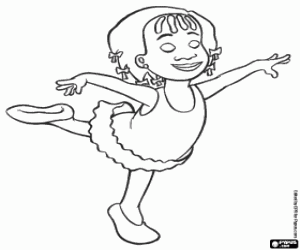 Fuchsia, a little girl who loves dance coloring page