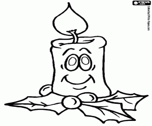 A funny Christmas candle coloring page
