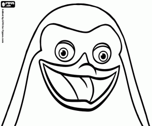 Funny face of the penguin Private coloring page