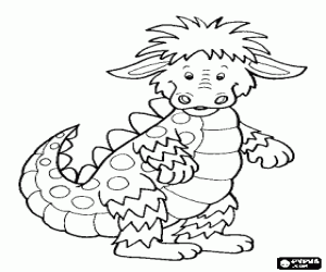 Funny little dragon coloring page