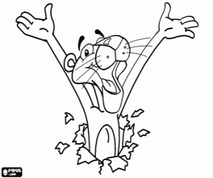 The funny Pink Panther coloring page