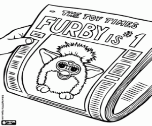 The Furby in the newspaper coloring page
