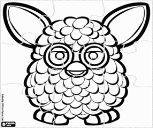 Furby puzzle coloring page