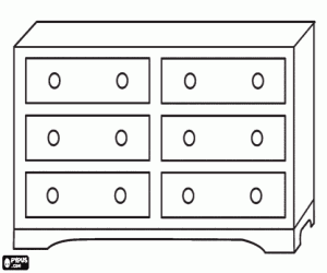 A furniture with drawers coloring page