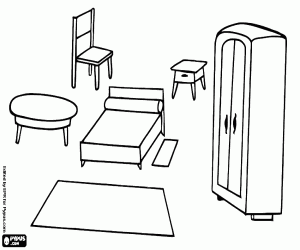 Furniture for a home coloring page