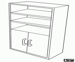 A furniture for storage coloring page