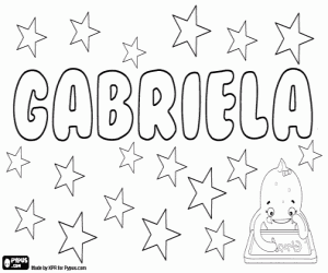 Gabriela, name for girl coloring page