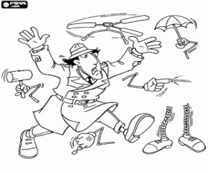 The gadgets of Inspector Gadget coloring page