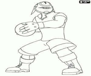 A galactic football goalkeeper coloring page
