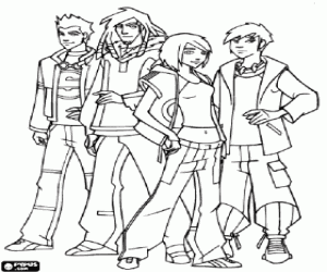 Galactik Football protagonists coloring page