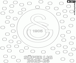 Galatasaray, champion 2025-2026 coloring page