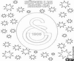 Galatasaray, two-time champion 2023-2024 coloring page