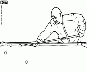 The game of billiards, the Carom coloring page