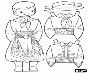Game to dress a gaúcho coloring page