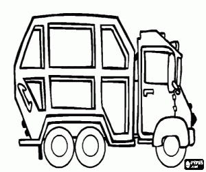 Garbage truck coloring page