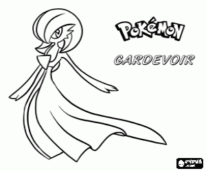Gardevoir, a Pokémon coloring page