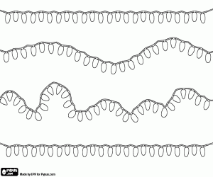 Garlands of lights for Christmas coloring page