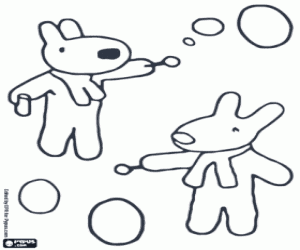 Gaspard and Lisa friendly dogs coloring page