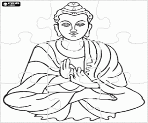 Gautama Buddha puzzle coloring page