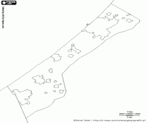 Gaza Strip map coloring page
