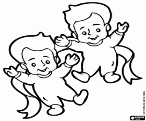 Gemini, a horoscope sign coloring page