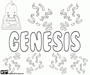 Genesis, name of biblical origin coloring page