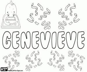 Genevieve, feminine name coloring page
