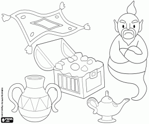 The genius and the treasures coloring page