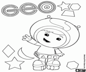 Geo Umizoomi and geometric shapes coloring page