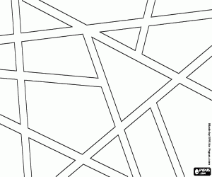 Geometric areas, abstract pattern coloring page