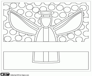 Geometric pattern of an angel coloring page