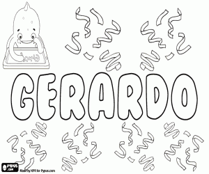 Gerardo, male first name coloring page