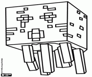 Ghast, a creature of Minecraft coloring page