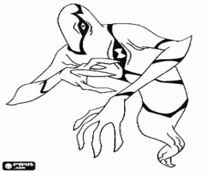 Ghostfreak, an alien from Ben 10 coloring page