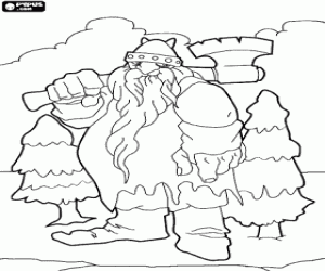 The giant with the axe coloring page