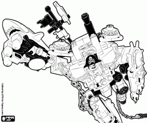 Giant robot pirate MetalBeard coloring page