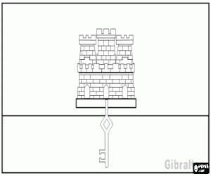 Gibraltar flag coloring page