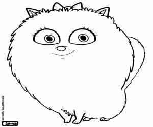 Gidget, a white little dog coloring page