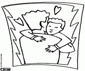 A gift for Dad, a hug coloring page