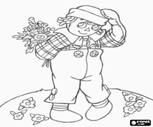 A gift for Mom, a flowers bouquet coloring page