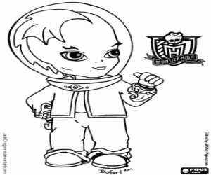 Gil Webber, character Monster High coloring page