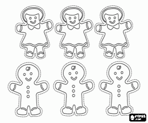 Gingerbread cookies, human shape coloring page