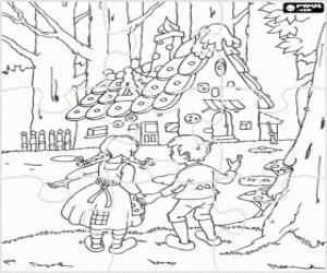 The gingerbread house puzzle coloring page