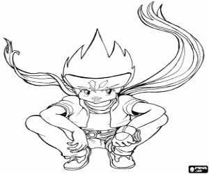 Gingka, character from Beyblade coloring page