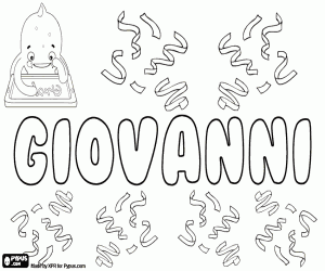 Giovanni, Italian name coloring page