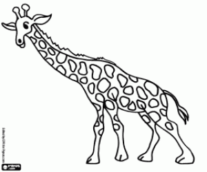 Giraffe with neck forward coloring page