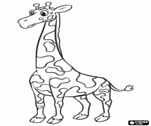 The giraffe, the tallest animal coloring page